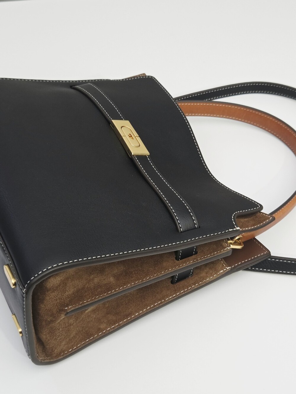 LIKE NEW TORY BURCH LEE RADZIWILL SMALL DOUBLE BAG - BLACK - Picture 7 of 15